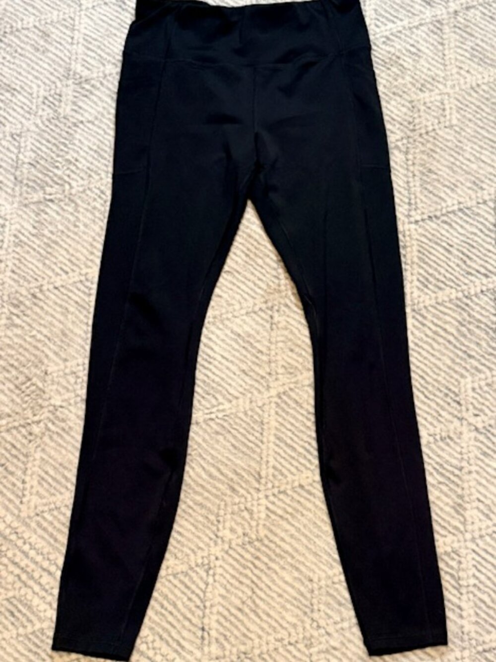 AVIA Women's Black Athletic Leggings Size M 8-10 Wide Waistband Workout Yoga